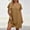 Brown, variant on Fnooota Plus Size Summer Dresses for Women, Holiday V Neck Casual Short Sleeve Womens Midi Dresses Brown Size XL-5XL