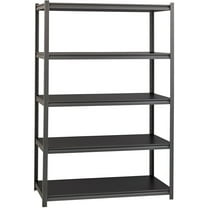 Lorell Shelving 5-Shelf Steel 3200 lb Cap 48"x18"x72" Black 59702