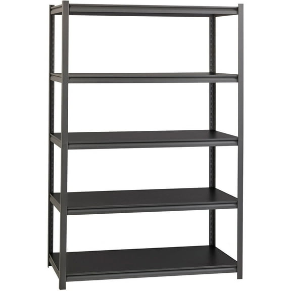 Lorell Shelving 5-Shelf Steel 3200 lb Cap 48"x18"x72" Black 59702