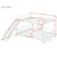 thumbnail image 3 of Harper & Bright Designs Full Over Full Metal Bunk Bed with Slide & Guardrails, Metal Bunkbeds Frame for  Bedrooms, White, 3 of 14