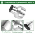 thumbnail image 4 of Adaptador de tubo de escape Mandrel de Unique Bargains, reductor concéntrico para tubo de escape de automóvil, adaptador de tubería de acero inoxidable T304 tono plateado, de 3'' OD a 5'' OD, 4 of 7