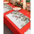 thumbnail image 4 of Christmas Ball Placemats Set of 2 Green Eucalyptus Leaves Winter Snowflakes Flower Heat Insulation Washable Place Mats, Rustic Non-Slip Table Mats for Dining Table Party Kitchen Decor,13x19 Inch, 4 of 4