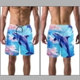 thumbnail image 3 of luoweisi Men's Beach Shorts Quick Dry Swim Trunks with Mesh Lining Dolphin L, 3 of 5