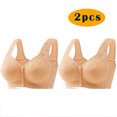 thumbnail image 3 of Pejock Bra for Women 2PCs Front Snap Closure Bras Button Down Wirefree Bra Front Snaps Daily Bras, 3 of 3