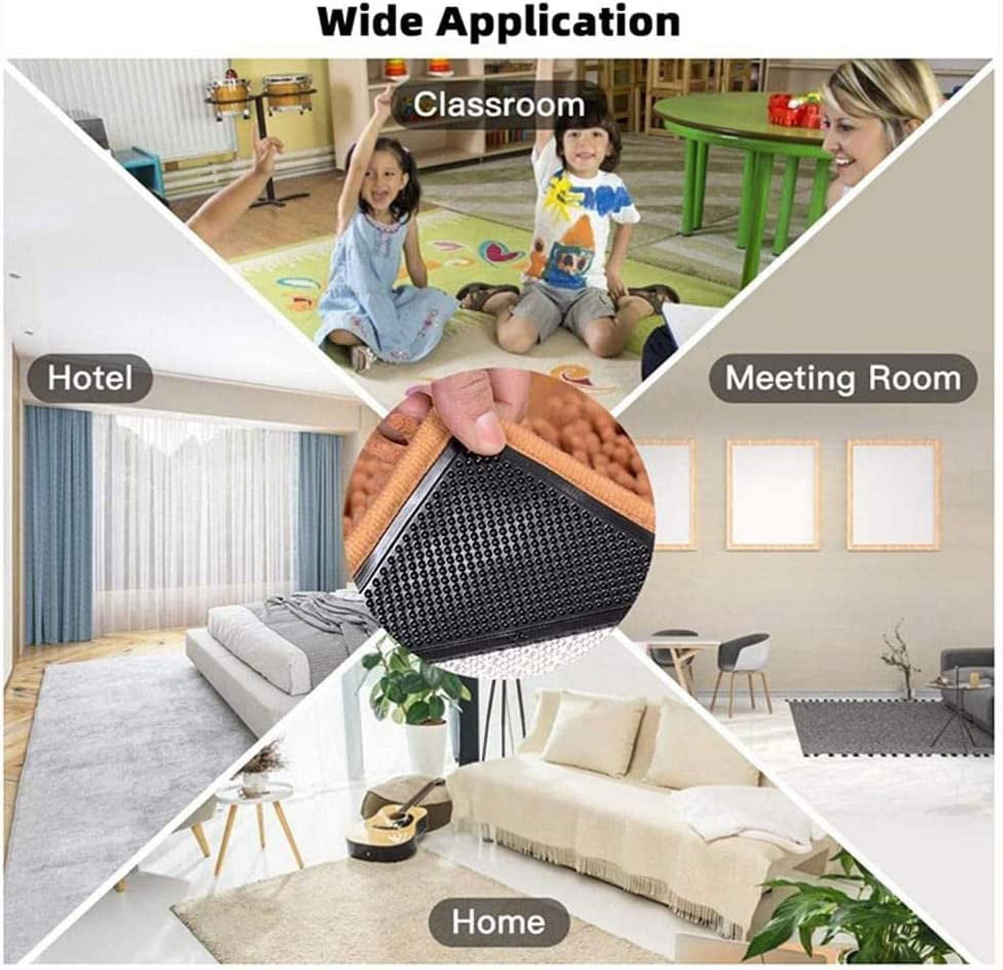 Triangle Rubber Anti-slip Stickers Washable Reusable Self-adhesive Home  Floor Carpet Fixing Tape Bathroom Kitchen Corners Pad