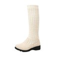 thumbnail image 3 of YOUYEDIAN Knee High Boots for Women Stretch Breathable Sock Booties Comfy Fashion Wedge Heel Shoes, 3 of 5