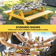 thumbnail image 6 of Yellow Black Geometric Table Cloths for 8 Foot Rectangle Tables, Abstract Art Modern Line Patio Waterproof Elastic Fitted Tablecloths, Washable Rectangular Table Cover for Camping, 6 of 8