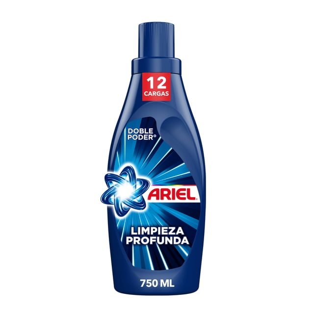 Detergente Líquido Ariel Limpieza Profunda a la Primera Rinde 50% Más Cargas' 750 ml