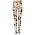 thumbnail image 6 of Gyexs Christmas Leggings for Women Soft Stretchy Xmas Printed Pajamas Pants Lined Gym Yoga Pants Womens Christmas Apparel K-White & Size L, 6 of 6