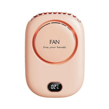 

Gnobogi Portable Fan Lazy No Leaf Usb Hanging Waist Digital Display Screen Mute