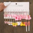 thumbnail image 2 of Juego de pendientes de pato de dibujos animados rosa para mujer y niña, Pendientes colgantes de corazón de mariposa de Animal lindo, pendientes geométricos, regalo de joyería de moda, 2 of 4