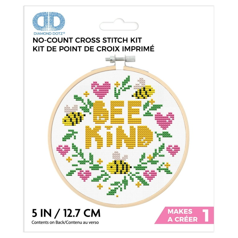 DIAMOND DOTZ® Bee Kind Special Edition No-Count Cross Stitch Kit