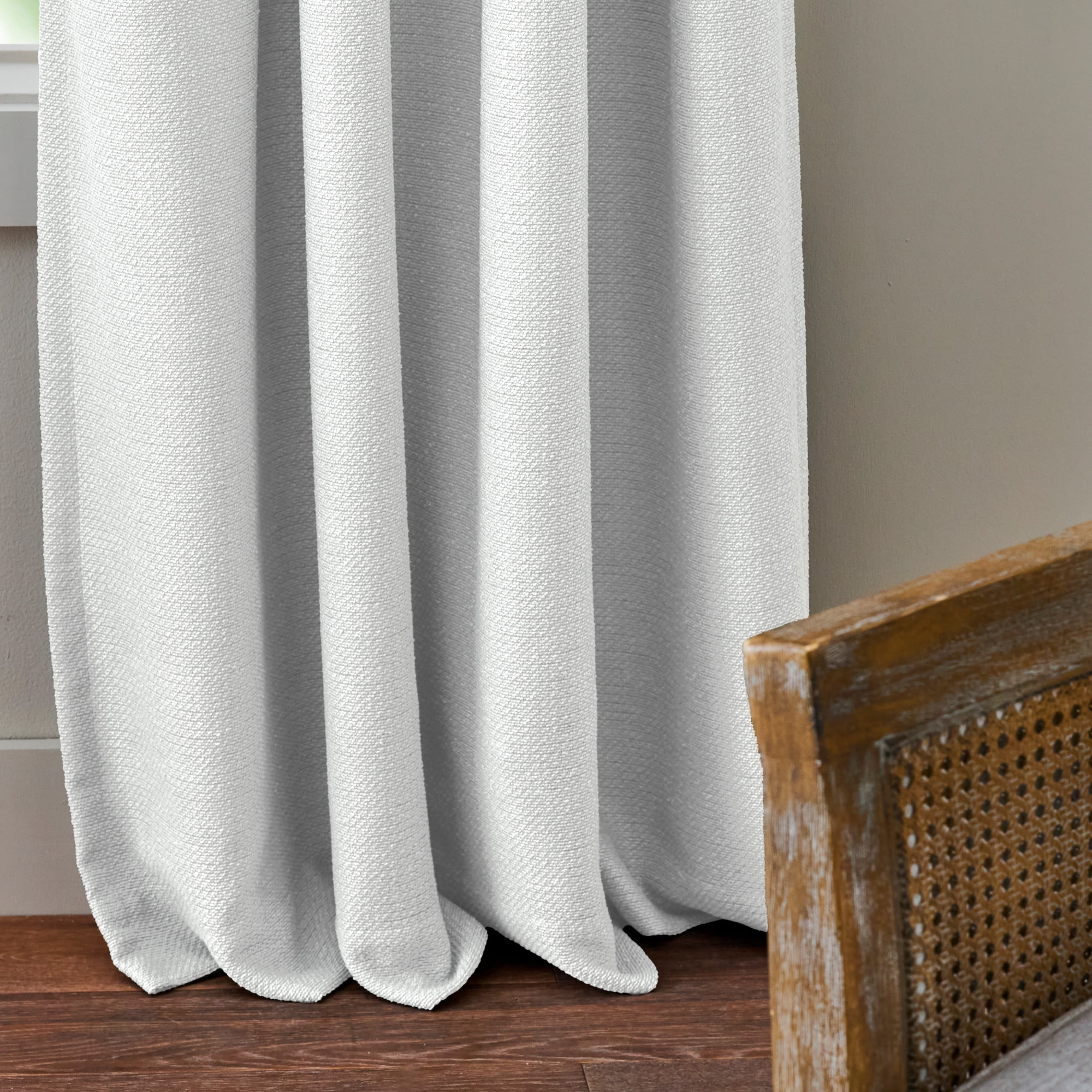 Martha Stewart Bethune Curtain Panel Pair, White, Pole Top, Back Tab, Blackout Lined, Indoor, Adult, 2 Piece Set, 50" x 95"