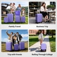 thumbnail image 3 of Zimtown 20 Inch Carry-on Luggage Lightweight Hardside Suitcase with 360° Detachable Spinner Wheels, Unbreakable Travel Luggage, Purple, 3 of 15