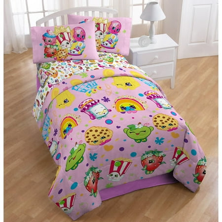 Shopkins Bed in a Bag 5 Piece Twin Bedding Set with BONUS 