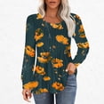 thumbnail image 2 of Womens Tops Casual Loose Fitting Pleated Round Neck Trendy Floral Print Long Sleeve Round Neck T-Shirt Tunic Tops,Yellow,XL, 2 of 5