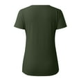 thumbnail image 4 of Women's Summer Short Sleeve T-Shirt Square Neck Ribbed Slim Fit Casual Tee Breathable Comfortable Stylish Top, 4 of 5