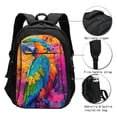 thumbnail image 3 of Disketp Vibrant Parrot Splash Art Mochila de Viaje Estampada para Laptop con Puerto de Carga USB, Mochila Impermeable para Computadora – Regalo para Hombres y Mujeres, 3 of 7