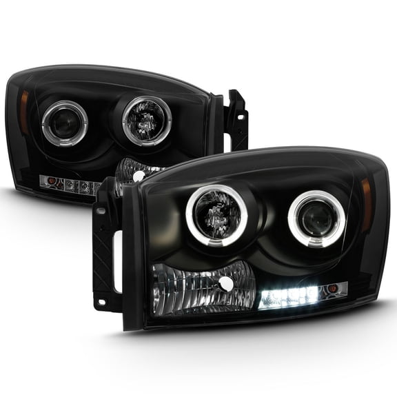 2006-2008 Dodge Ram 1500 2500 3500 LED Halo Projector Headlights 06-08 Headlamps