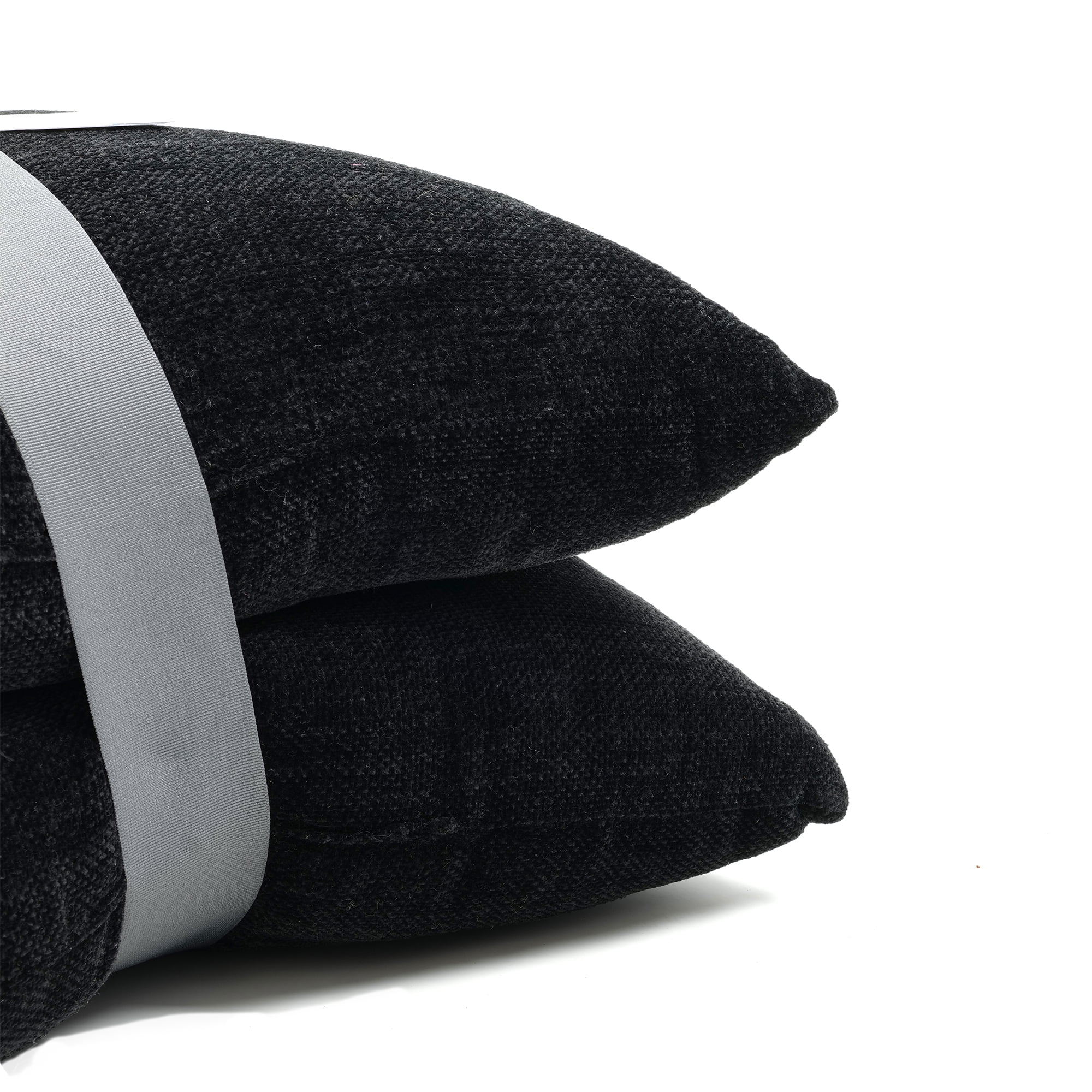 Mainstays 18" x 18" Solid Chenille Black Polyester Decorative Pillow Set (2 Count)