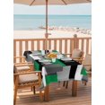 thumbnail image 2 of Outdoor Tablecloth with Umbrella Hole for Patio/Picnic/Party/Camping, Modern Green Grey Waterproof Table Cloth Rectangle Table Cover Washable, Abstract Geometric Color Blocks (60"x 102"), 2 of 8