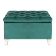 thumbnail image 3 of Costaelm Hank Square 29.5" Velvet Tufted Storage Ottoman, Dark Green, 3 of 10