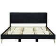 thumbnail image 3 of Better Home Products Vita Solid Wood & Velvet Platform King Size Bed in Black, 3 of 8