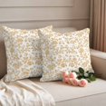 thumbnail image 2 of Orange Flower Outdoor Waterproof Pillow Covers, Vintage Farmhouse Boho Leaf Spring Plant Decorative Square Throw Pillowcase Sofa Cushion Sham for Patio/Couch/Chair, 18"x18" 2 Pack, 2 of 8