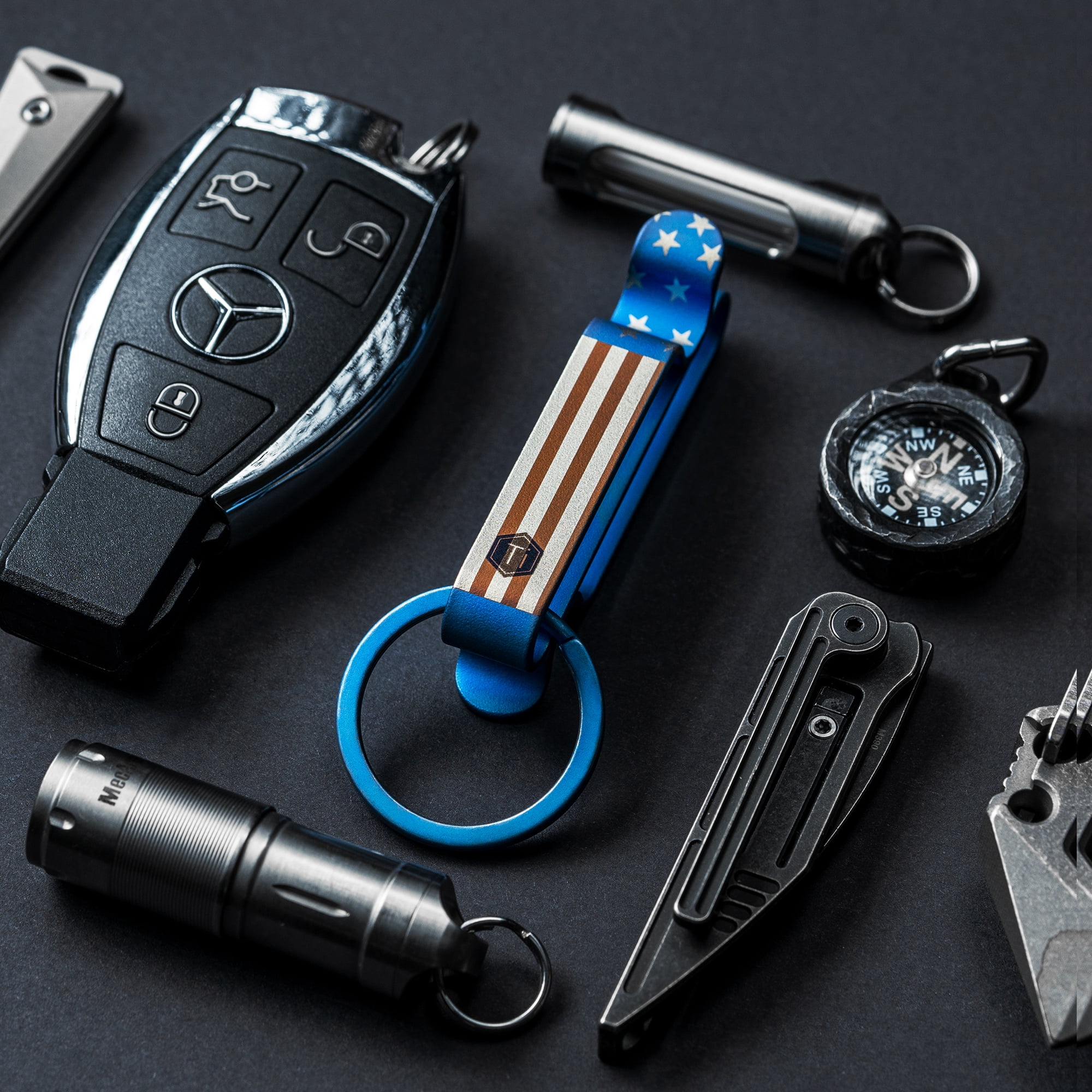 Titanium Belt Key Holder Double Row Key Clips For Keychains Belt Keychain  Gifts For Men Metal Fit Titanium Belt Clip Key Ring