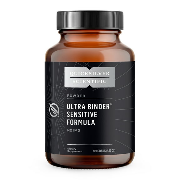 Quicksilver Scientific Ultra Binder Sensitive Formula - Gut Health Supplement with Activated Charcoal, Bentonite Clay - Cleansing Support Powder (120g)