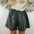 thumbnail image 2 of Women Shorts Summer Cute Soft Plaid Print Buttons Pajama Bottoms Comfy Shorts Basic Loose Sleepwear, 2 of 7