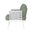 thumbnail image 6 of Christopher Knight Home Outdoor Rope Woven Lounge Chairs with Cushions, Steel Frame, Off White+Green, Set of 2, 6 of 7