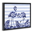 thumbnail image 3 of Stupell Industries Indigo Brushstroke Flamingos Black Framed Floater Canvas Wall Art, design by Paul Brent, 25 x 31, 3 of 9
