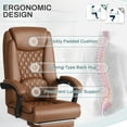 thumbnail image 3 of Homall Home Office Chair Adjustable Executive Leather Chair With Arms Ergonomic High Back Cushion Lumbar Back Support Computer Desk Chair,Brown, 3 of 7