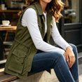 thumbnail image 3 of Women Sleeveless Casual Vest Lightweight Drawstring Jackets with Pockets, 3 of 6