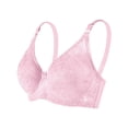 thumbnail image 2 of Gymayou Women Floral Lace Underwire Bra Thin Breathable Full Coverage Minimizer Underarm Smoothing Comfort Lingeries Pink 42, 2 of 4