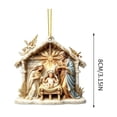 thumbnail image 3 of Clearance!3.15in Nativity Scene Christmas Ornament, Acrylic Hanging Ornament, Holy Family Birth of Christ Mary Jesus Decor, Indoor Outdoor Christmas Tree Decoration Religious Xmas Gift, 3 of 7