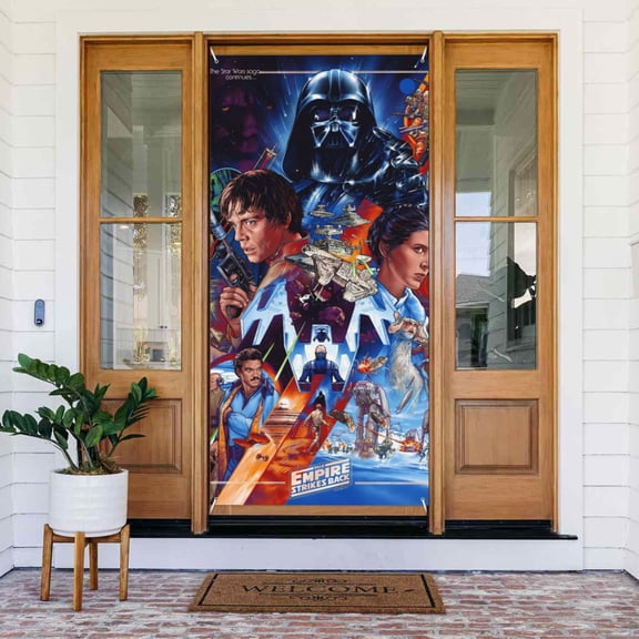 Darth Vader Door Cover Banner Decor Wall Hanging Background For Party Door Indoor Porch (35.4 X 72.8 Inches)