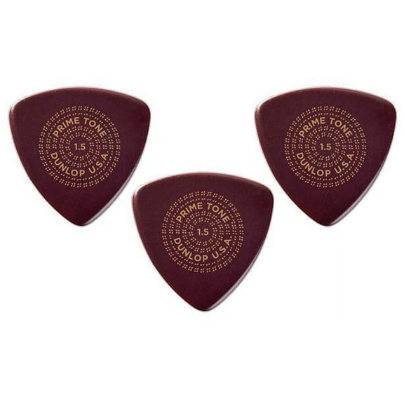 Dunlop Primetone Triangle with Grip Picks 3 Pack, 1.5mm