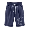 thumbnail image 4 of biudgviw Bermuda Shorts for Women High Waisted Cotton Linen Shorts Cuffed Hem Summer Lounge Knee Length Shorts with Pockets, 4 of 4