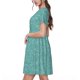 thumbnail image 2 of Easygdp Teal Green Glitter para Vestido Transpirable de Mujer, Vestido Suelto de Manga Corta con Pliegues y Bolsillos para el Verano, 2 of 6