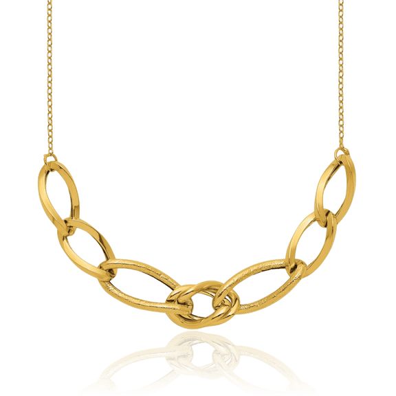 14K Solid Yellow Gold Link Chain Necklace