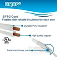 thumbnail image 5 of HQRP AC Power Cord 6ft Long Compatible with Pioneer DV-500, DV-505, DV-50A, DV563A, DV-563A-S, DV-606D (Square-Round) Mains Cable, White, 5 of 8