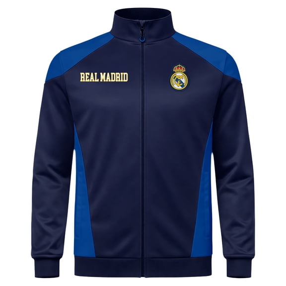 Icon Sports Real Madrid Futbol Club Licensed Soccer Zipper Jacket Sport Panel Navy - Adult Size - Medium