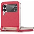 thumbnail image 4 of Case for Galaxy Z Flip 4 5G 5G,  Galaxy Z Flip 4 5G Wallet PU Leather Case with Card Holder, Shockproof Full-Body Protective Cover Phone Case for Galaxy Z Flip 4 5G 2022, Red, 4 of 7