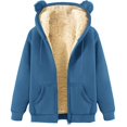 thumbnail image 6 of Bibifish Mens Womens Zip Up Hoodie Tops Solid Color Full Zip Fleece Lined Sweatshirts Warm Cozy Unisex Winter Jackets With Side Pockets, 6 of 7