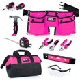 thumbnail image 1 of Juego de herramientas DIY Jr. My First Pink para niñas con cinturón de herramientas, 11 piezas, 1 of 5