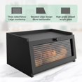 thumbnail image 3 of Large Wooden Bread Box with Window - Farmhouse Kitchen Storage Container, Black, 3 of 5