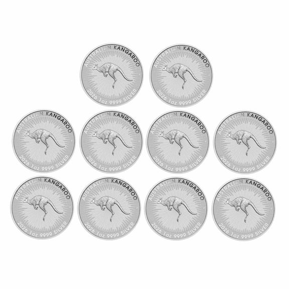 2026 1 oz Australian Silver Kangaroo Coin BU - Lot of 10