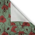 thumbnail image 6 of Ambesonne Poppy Flower Grommet Curtain, Ballerina Style Twigs, 50" x 63", Green Chestnut Brown Red, 6 of 6